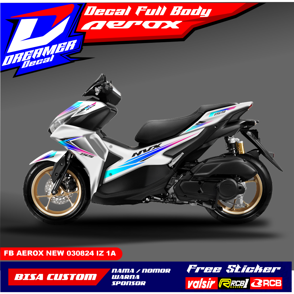 Stiker Sticker Decal yamaha aerox new full body terbaru simple