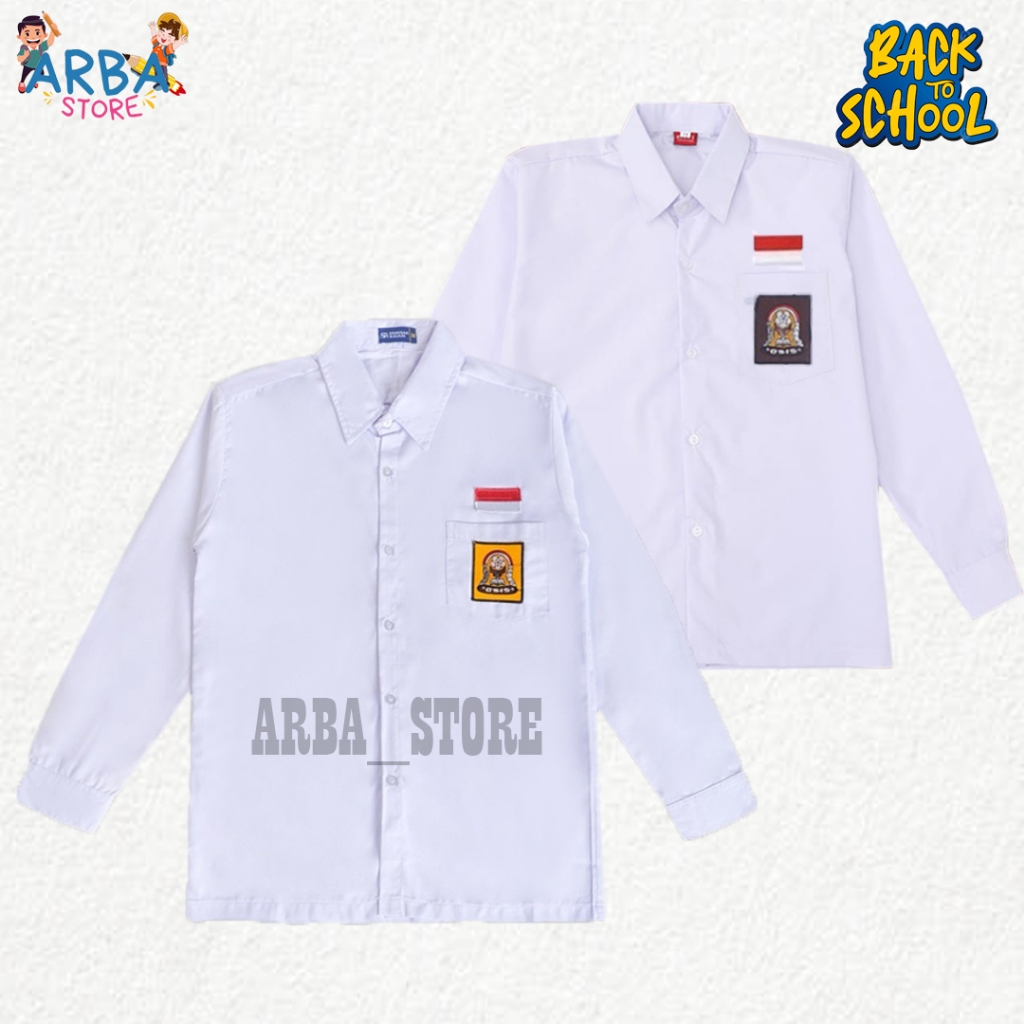 BAJU SRAGAM SEKOLAH PANJANG SMP SMA Baju Kemeja Hem Putih Anak Laki Laki Perempuan