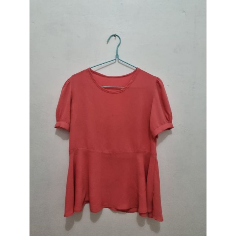 Blouse peplum teracota