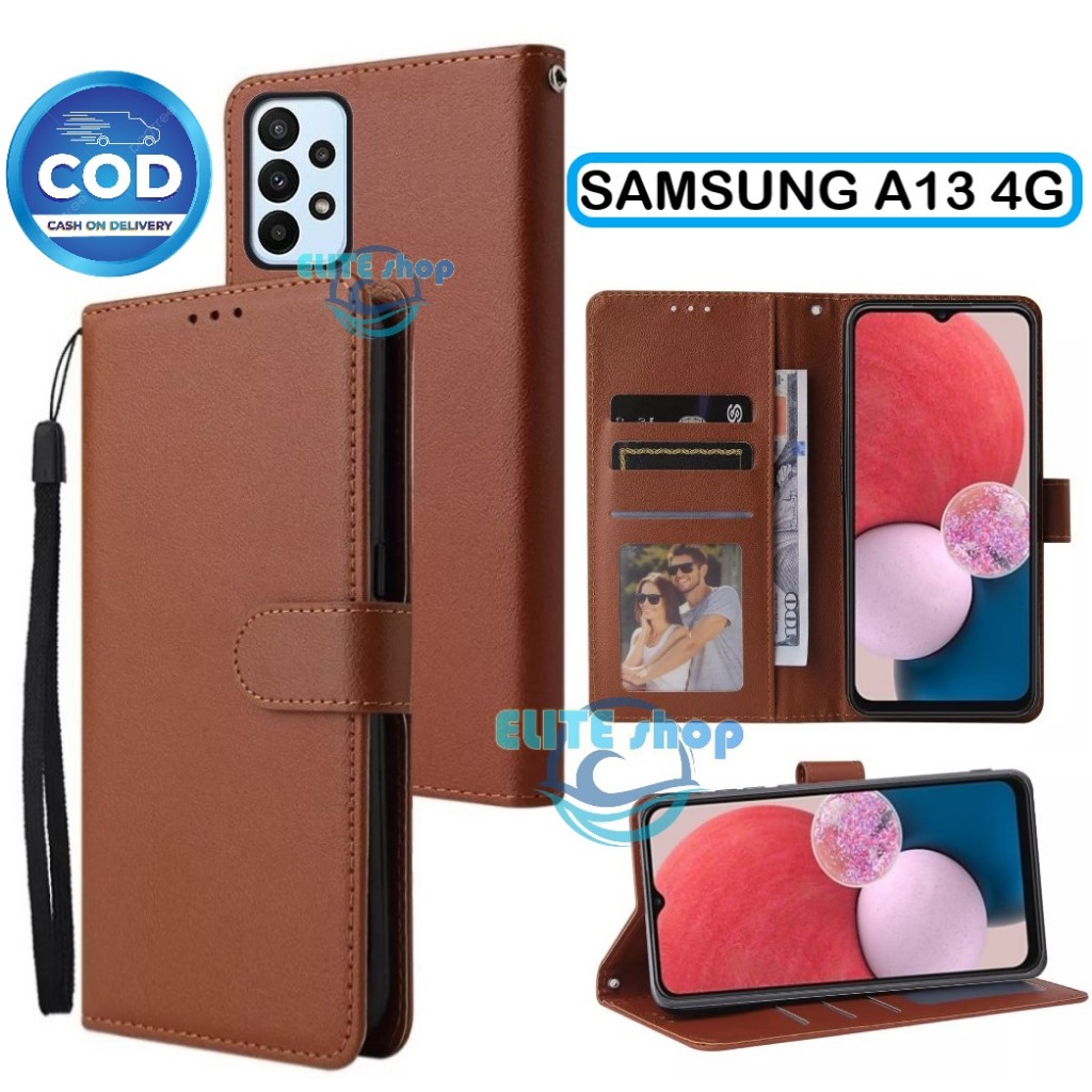 SAMSUNG A13 4G FLIP COVER KULIT FLIP WALLET LEATHER-CASE DOMPET KULIT | CASING HP SAMSUNG A13 4G
