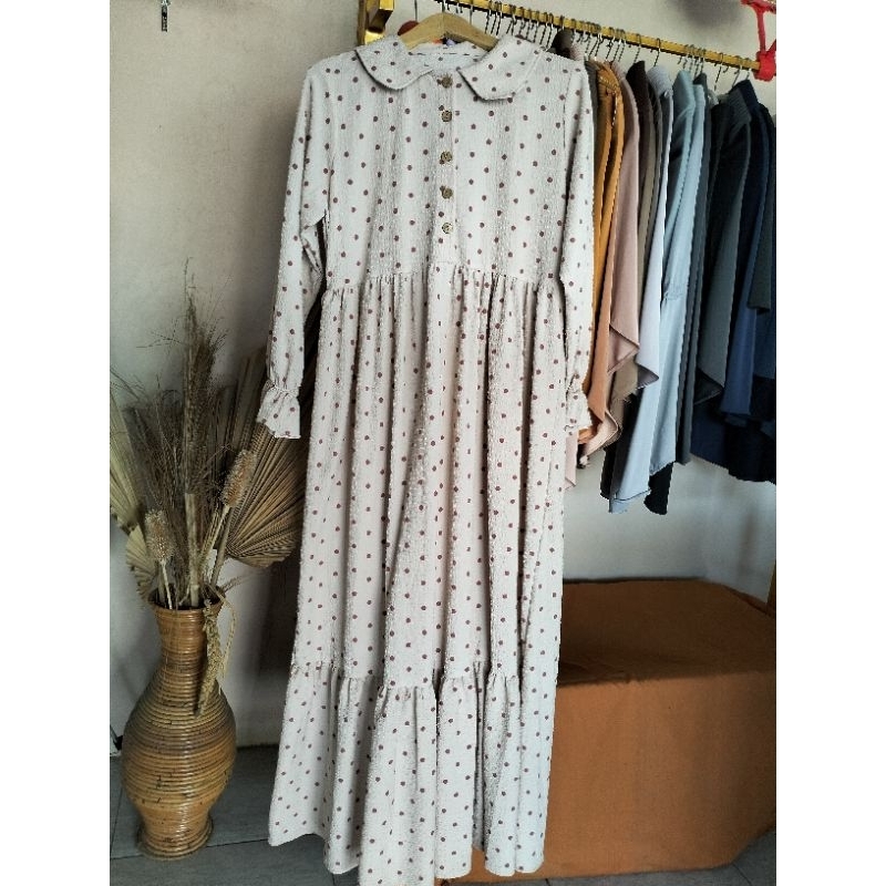 gamis polka / gamis vintage / vintage hijab