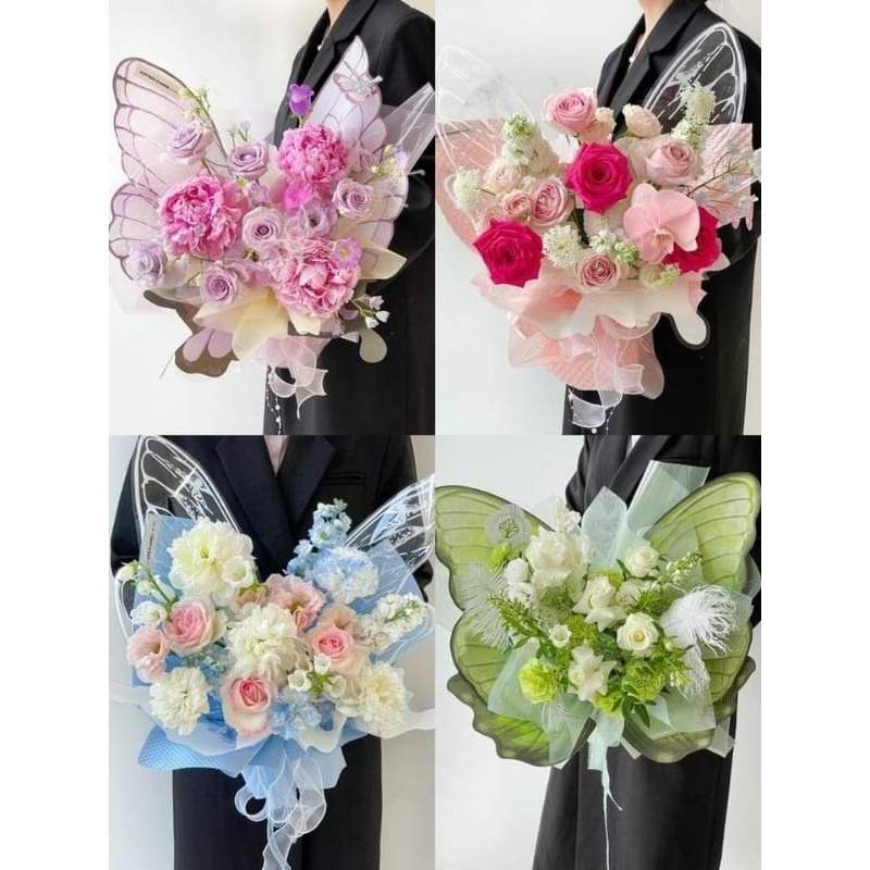 

[1Set Isi 4 Lembar Atas Bawah] Kertas Kupu Kupu Wrapping/Hand Bouqet