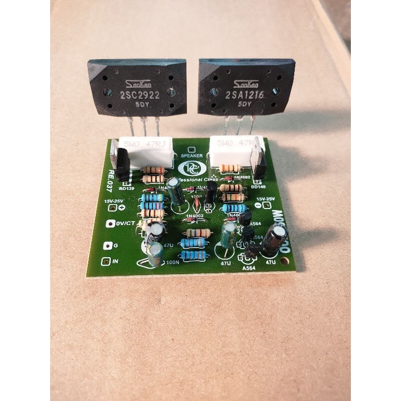 Kit OCL Mono Plus Final Sanken 2SC2922 2SA1216 5DY Driver Tip41 42