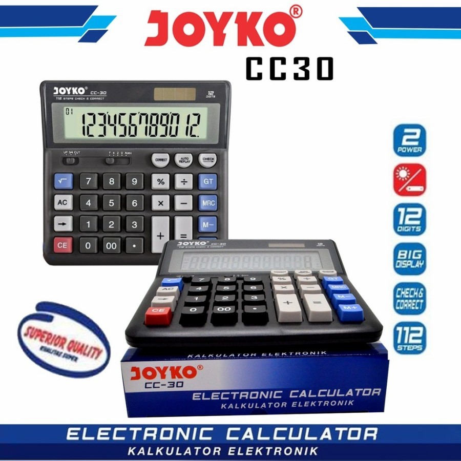 

Kalkulator Joyko CC - 30 / 12 Digits / Check Correct