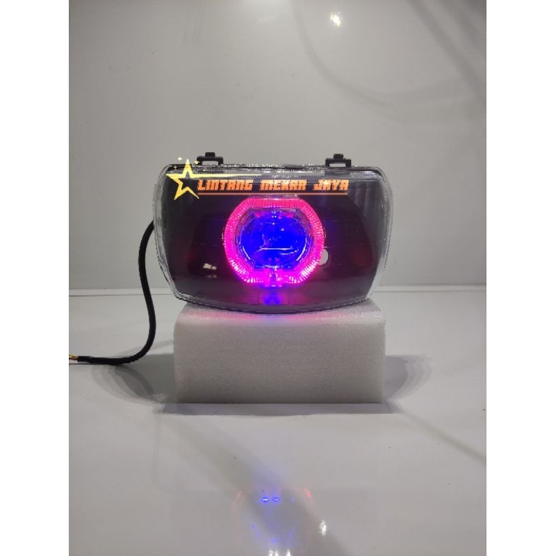 Reflektor Lampu Depan Legenda2 Custom Semi Biled Ala Ala Ukuran2.5 inch Smoke Hitam