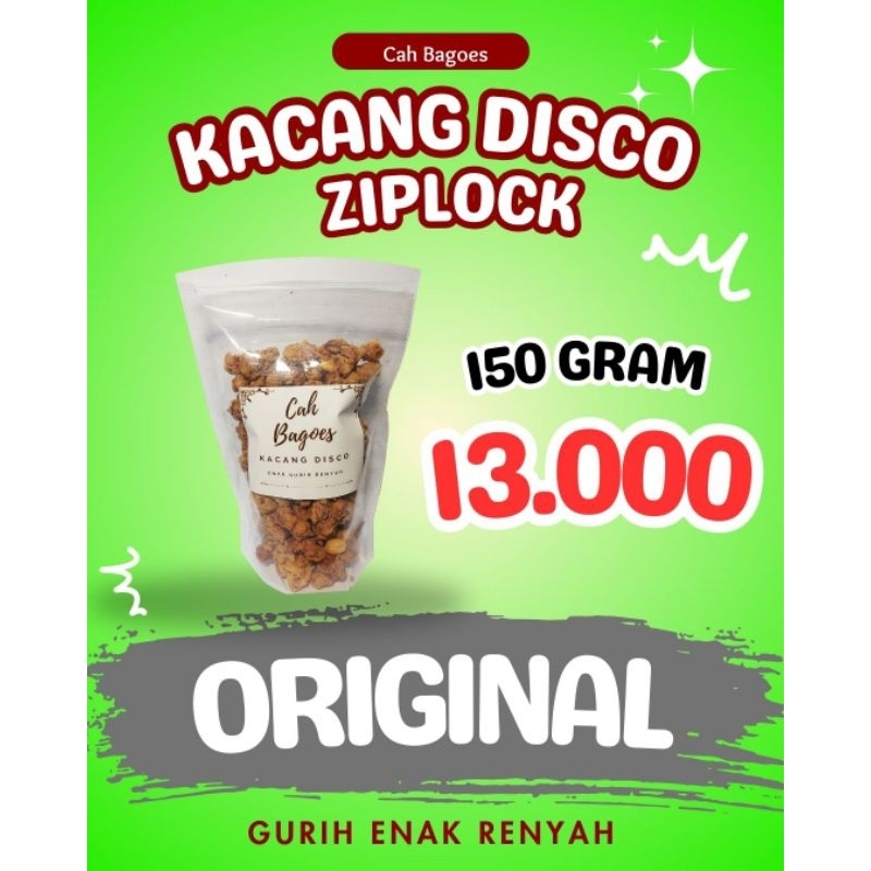 

Kacang Disco Ziplock 150 gram - 250gram