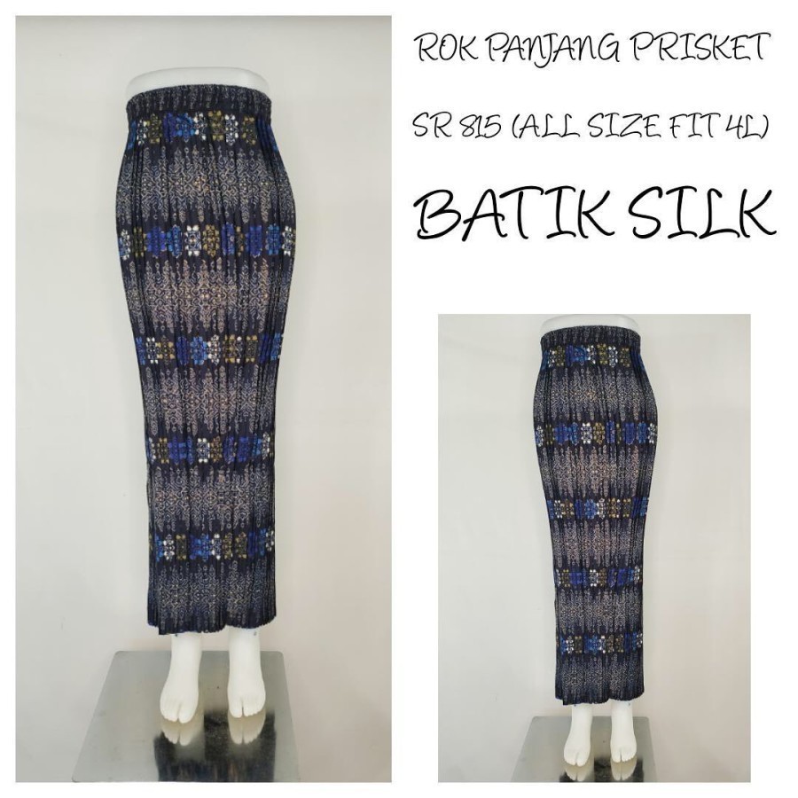 ROK PLISKET BATIK / ROK PLISKET / BAWAHAN KEBAYA / ROK KEBAYA / ROK WISUDA / TORAJA NAVY