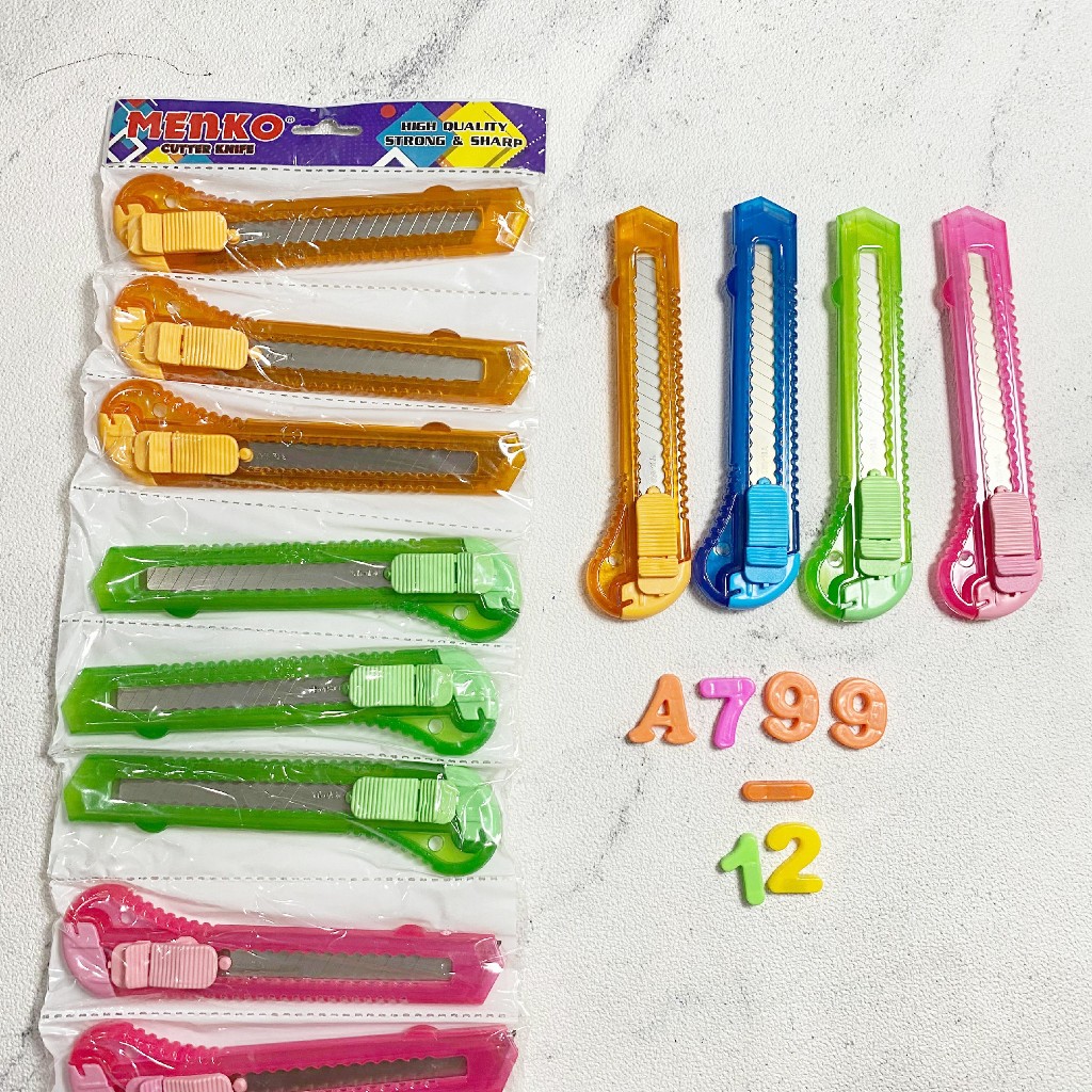 

A799 ISI 12 PISAU CUTTER TRANSPARAN LEMBARAN GROSIR LUSINAN MURAH