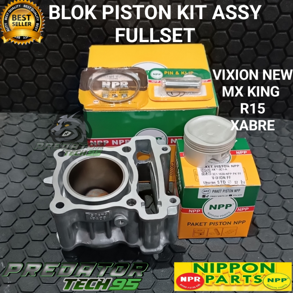 BLOK BORING CYLINDER PISTON KIT SEHER KOMPLIT FULLSET ORIGINAL NPP VIXION NEW NVA JUPITER MX KING R1