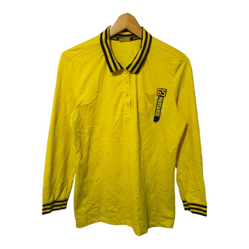 Long Sleeve Polo shirt black yellow Passardi golf wear 100 (minus)