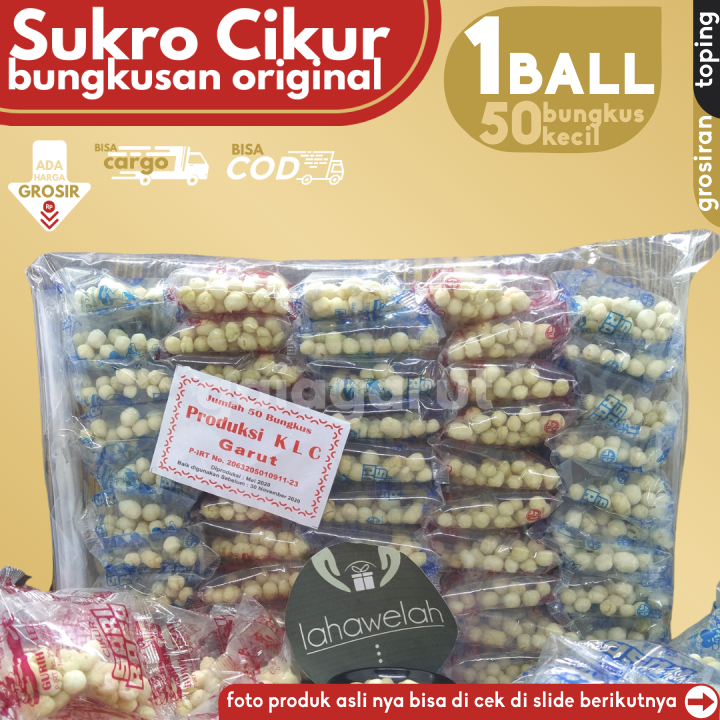 

SUKRO CIKUR 1BALL (50bungkus kecil) Merk SariRasa Pelengkap Baso Aci Seblak by GG