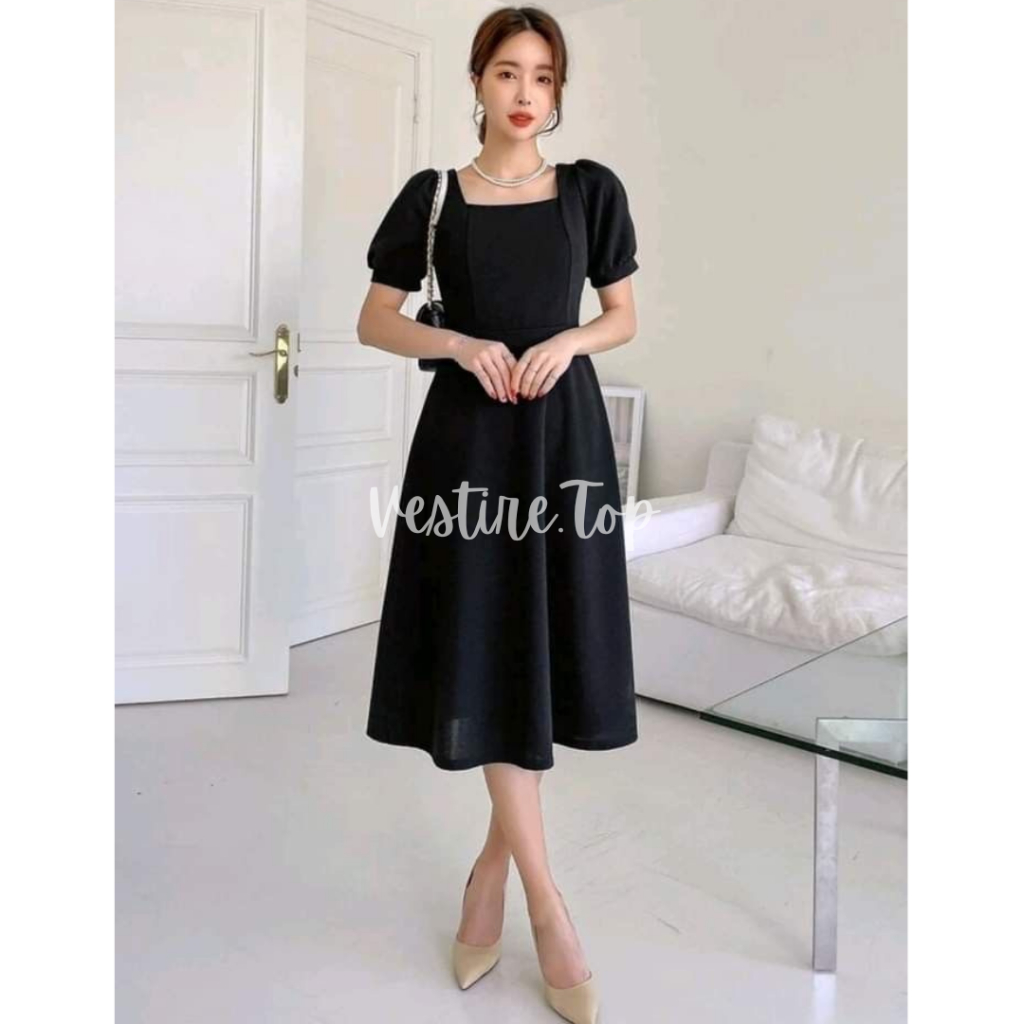 CHELY | Baju Sabrina | Dress Sabrina Full Karet | Dress Wanita korea | Dress Pesta | Dress Jumbo | D
