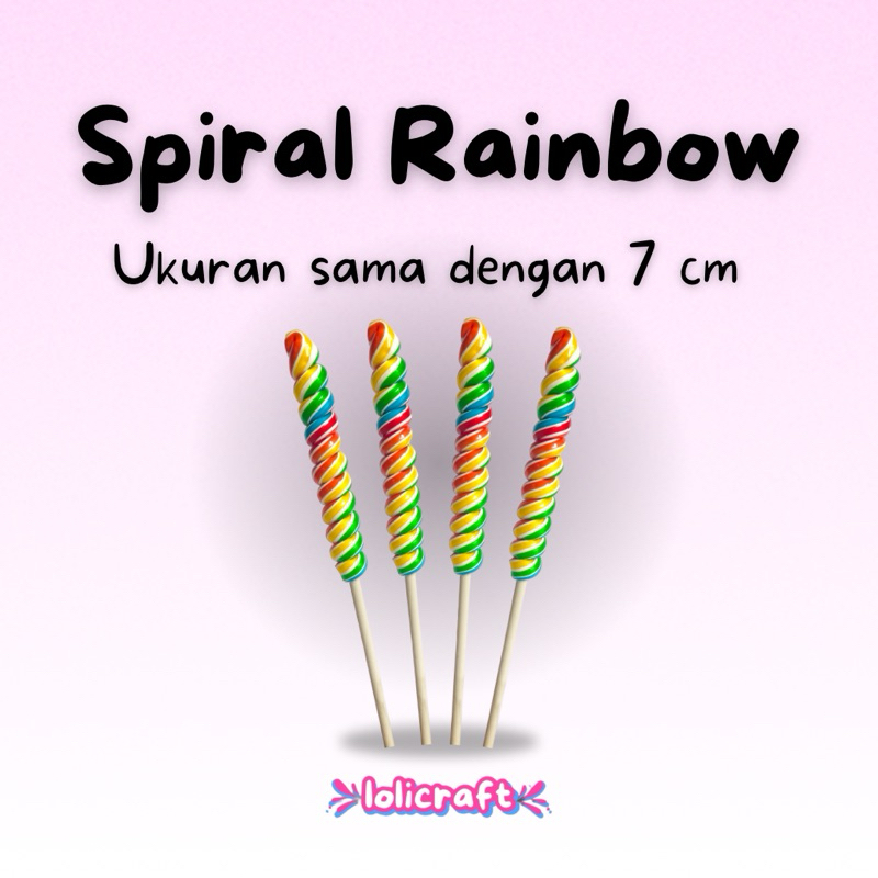 

Spiral Rainbow 7 cm isi 50 | Lolicraft Permen Lolipop Ulir 7cm Warna Warni Pelangi Viral