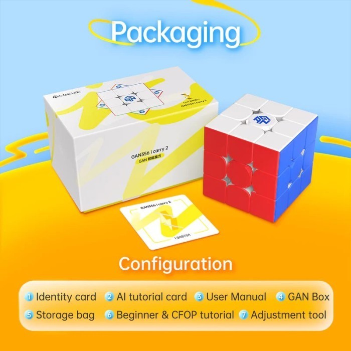 Rubik Smart Cube 3x3 Gan I Carry 2 Smart 3x3 UV Coated - Rubik bisa connect ke HP