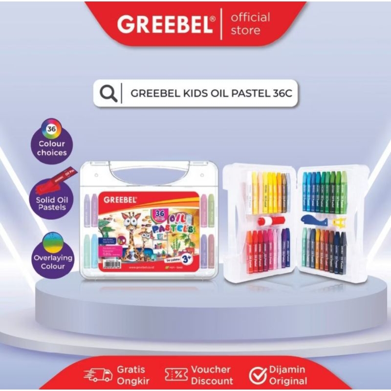 

36 GREEBEL Crayon Krayon OIL PASTEL (36 Warna) untuk Anak non toxic