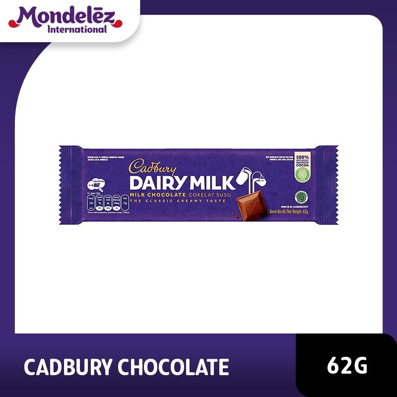 

Cadbury Coklat Dairy Milk 62g- Snack Chocolate