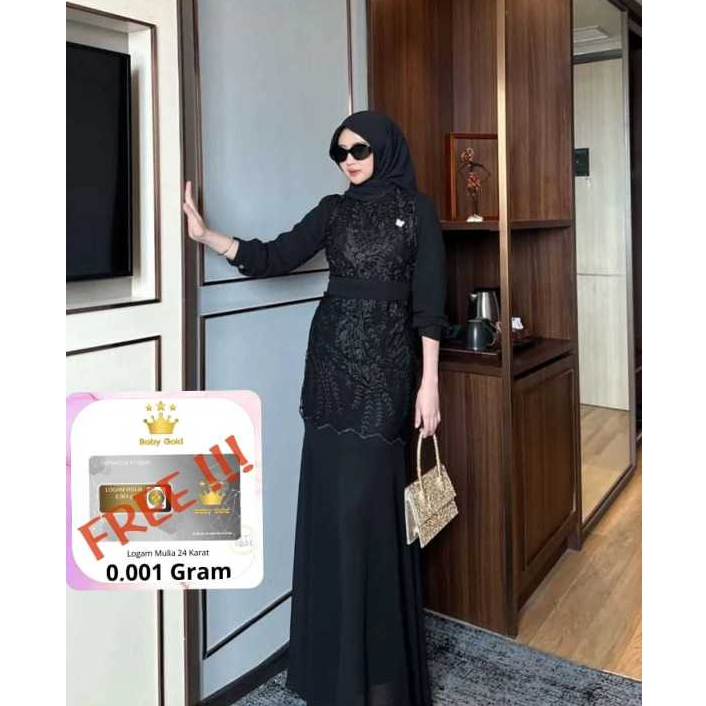 Raya Dress Brokat Gamis Press Body Mermaid Kondangan Wanita Simple Elegan Model Terbaru 2024 Mewah