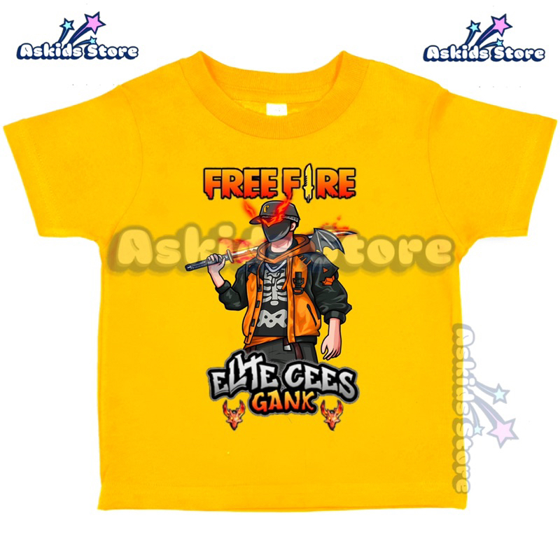 Kaos Anak Free Fire Elite Cees Gank Skin Karakter Tas Sayap / Baju Atasan Anak FF