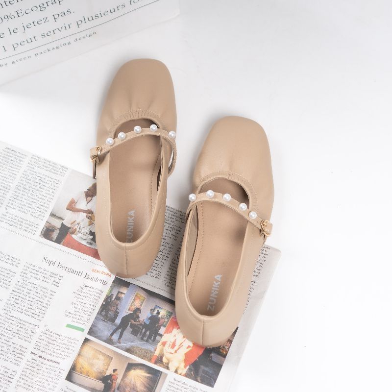 AYUKOOO.ID KYOMI SHOES KHAKI BY ZUNIKA | FLATSHOES BALLERINA SHOES WANITA NYAMAN