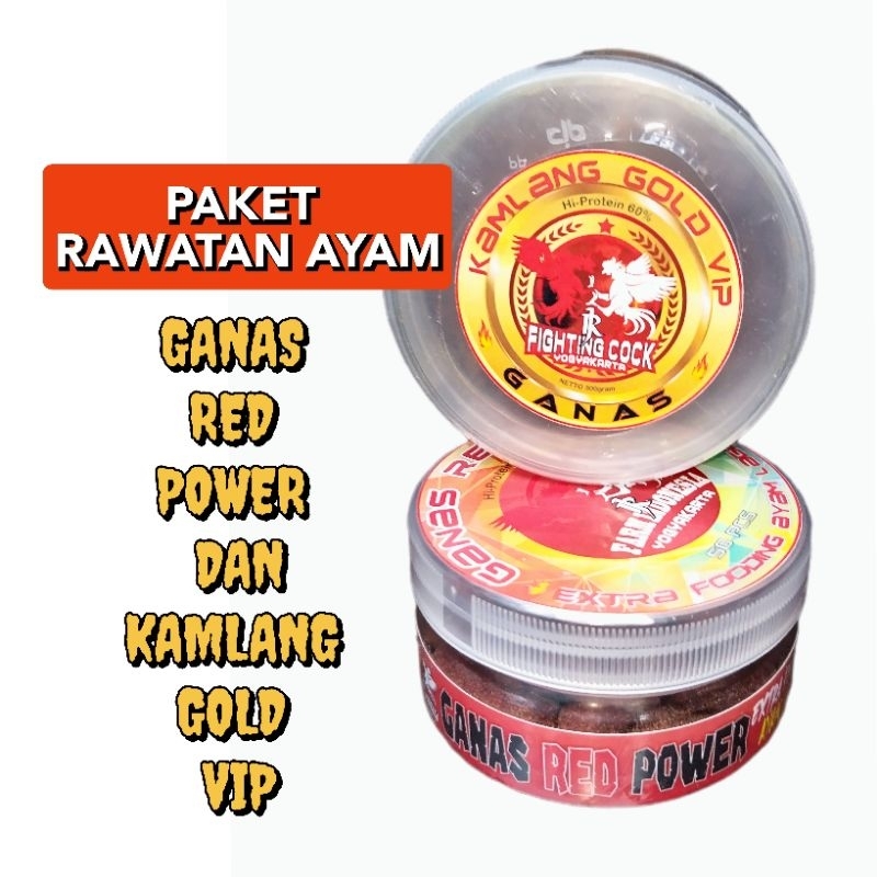 SATU PAKET RAWATAN AYAM KAMLANG GOLD VIP + GANAS RED POWER