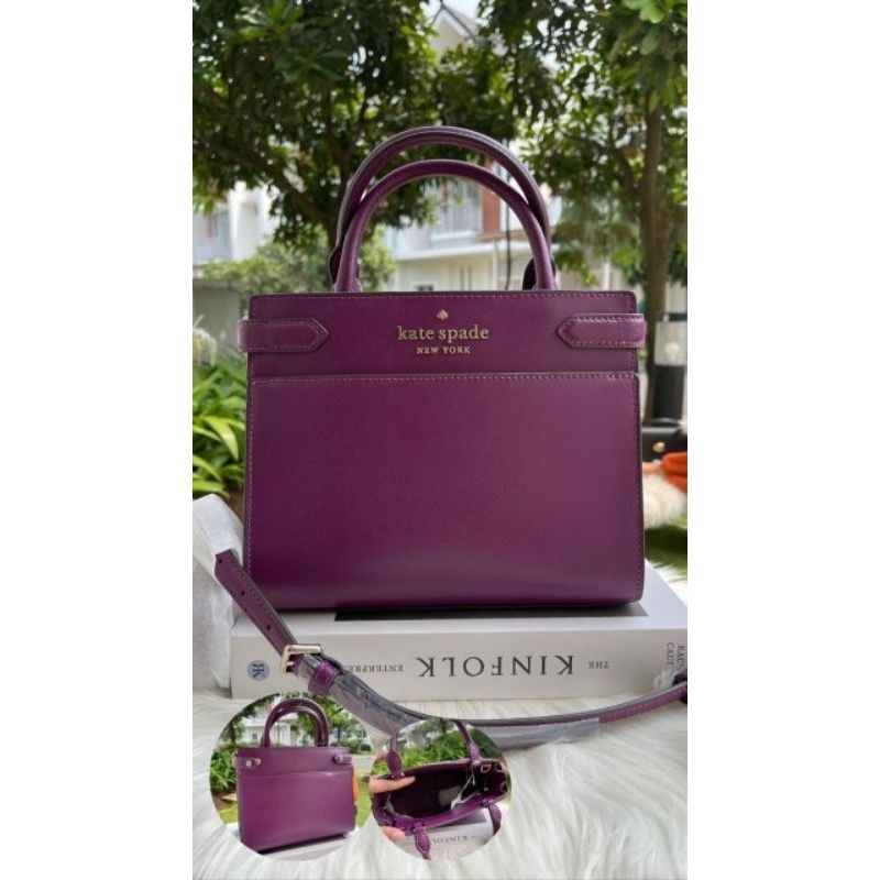 kate spade Staci small satchel plum