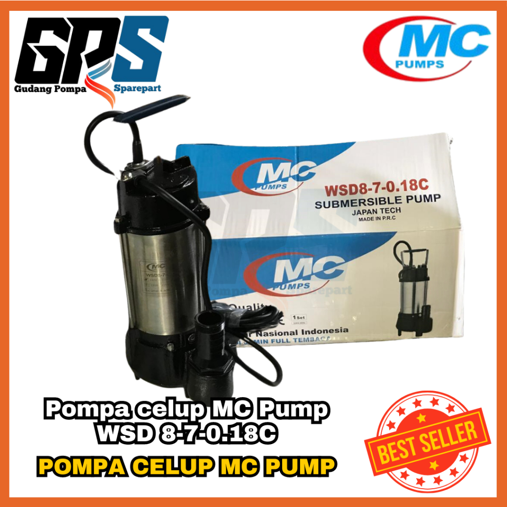 [POMPA CELUP] MC PUMPS WSD 8-7-0.18C-SGl untuk air bersih/kotor