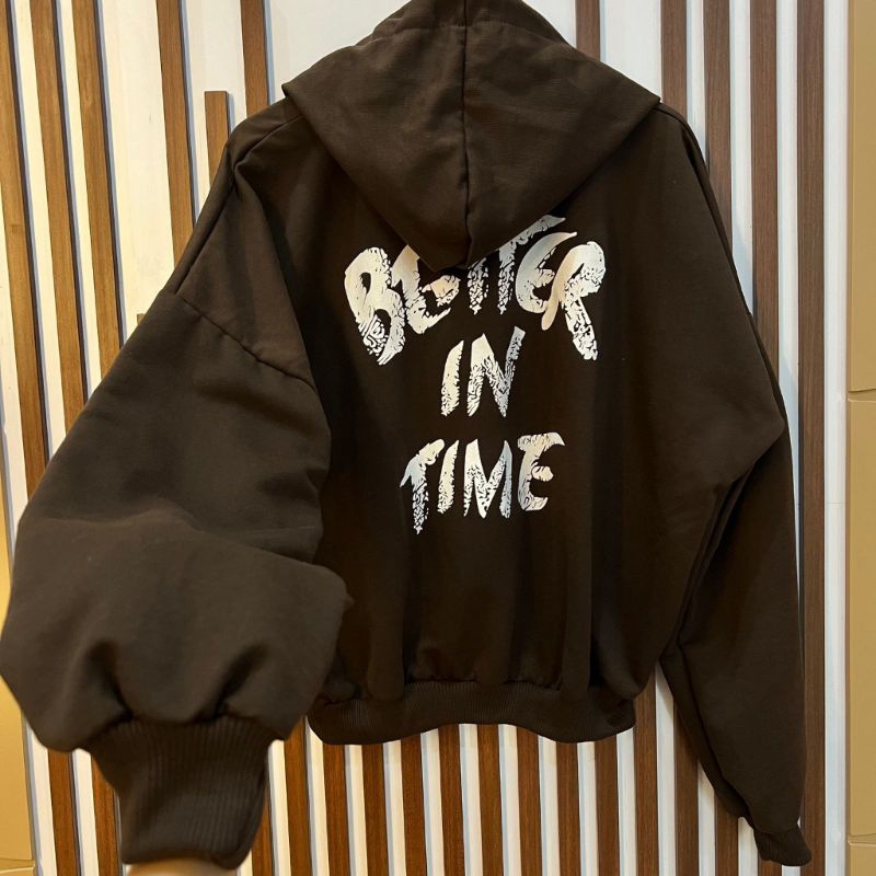 BETTER IN TIME ZIPPER JAKETHOODIE JUMPER UNISEX HODIE WANITA KEKINIAN