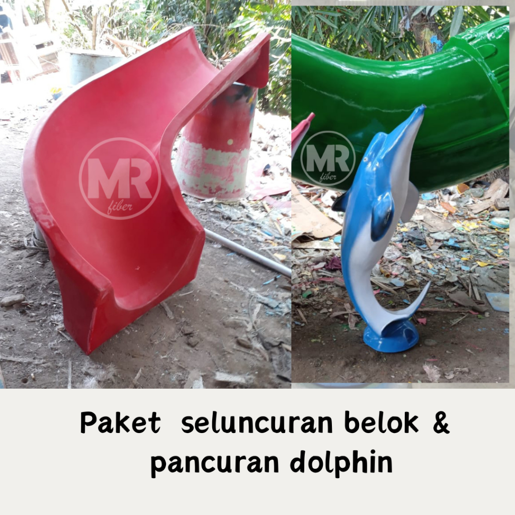 Perosotan Seluncuran Anak Lengkung Belok Fiberglass