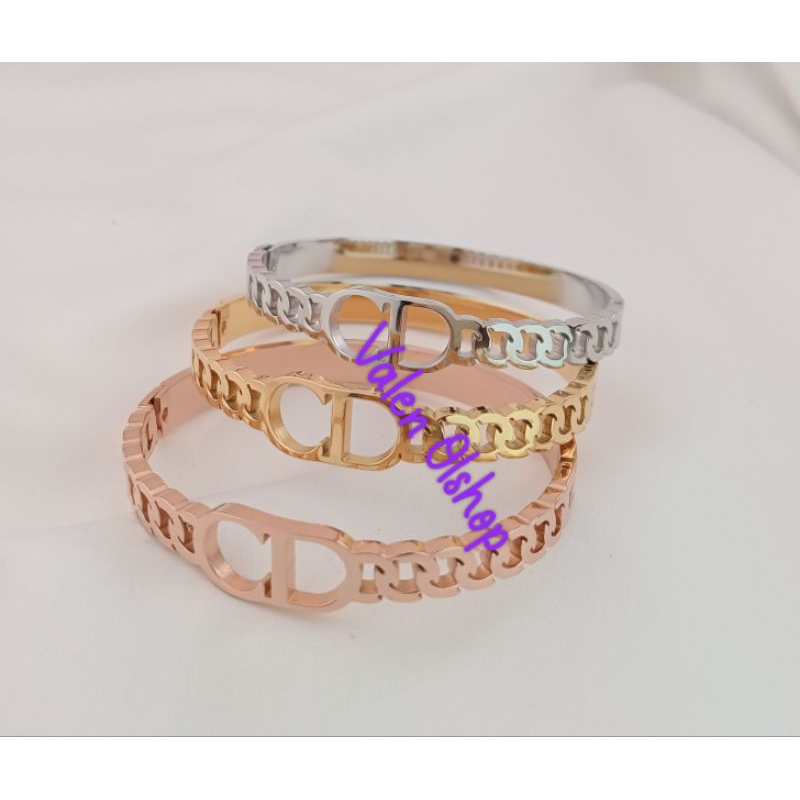 Gelang Bangle Titanium Model CD Ada Rose gold, Gold Dan Silver