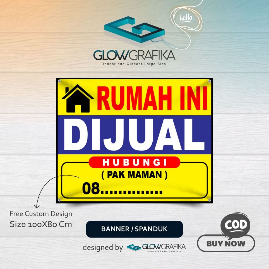 Cetak Spanduk Banner Rumah Ini Dijual Custom