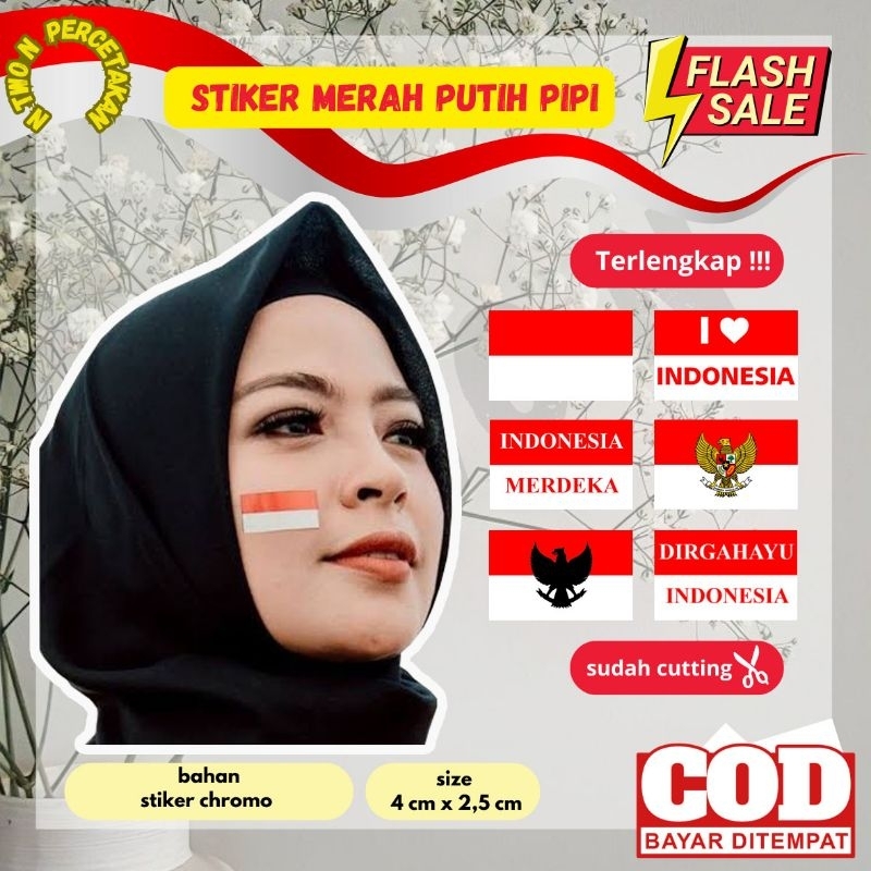 

Stiker Pipi Bendera / Stiker Bendera Merah Putih /Stiker Bendera Tempel Di Pipi