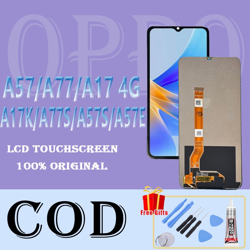 [ORIGINAL] LCD OPPO A57 2020 A77 4G A57S A57E A17 A17K A77S FULLSET TOUCHSCREEN GARANSI  BISA GROSIR