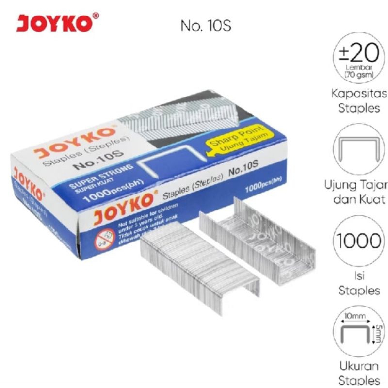 

Isi Stapler Joyko No. 10s 1 box isi 1000 pcs / Staples / Refill Stapler