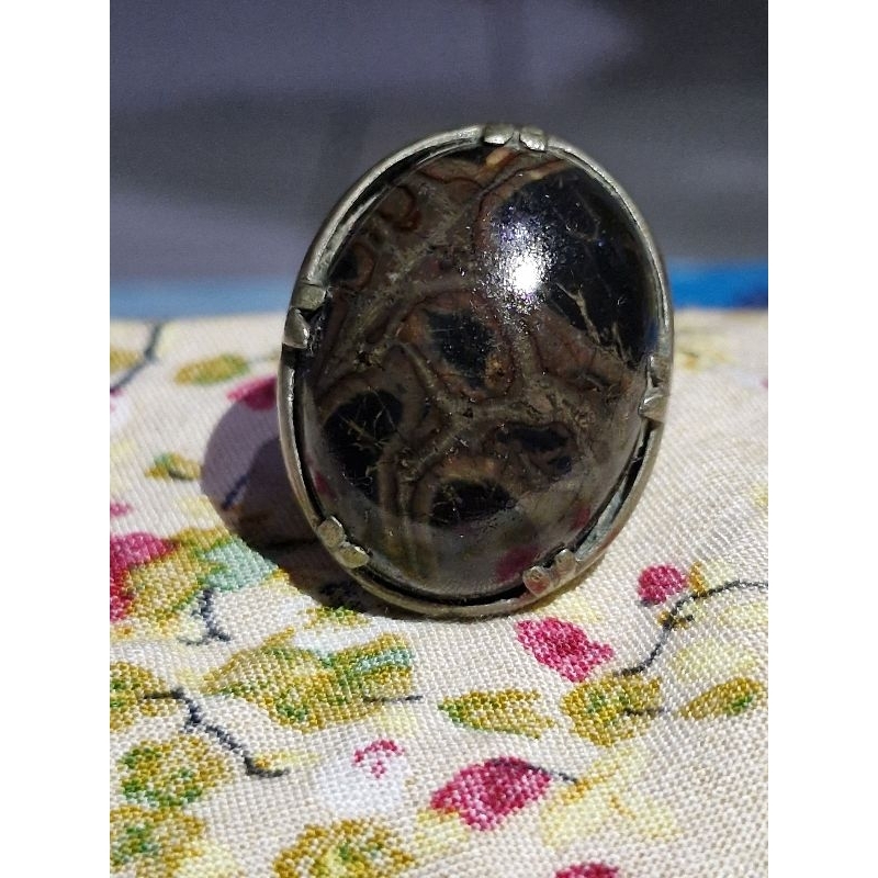 Cincin Batu Akik Jamal Madura Lawasan Motif Asli Batu Alam by Bertuah Gemstone