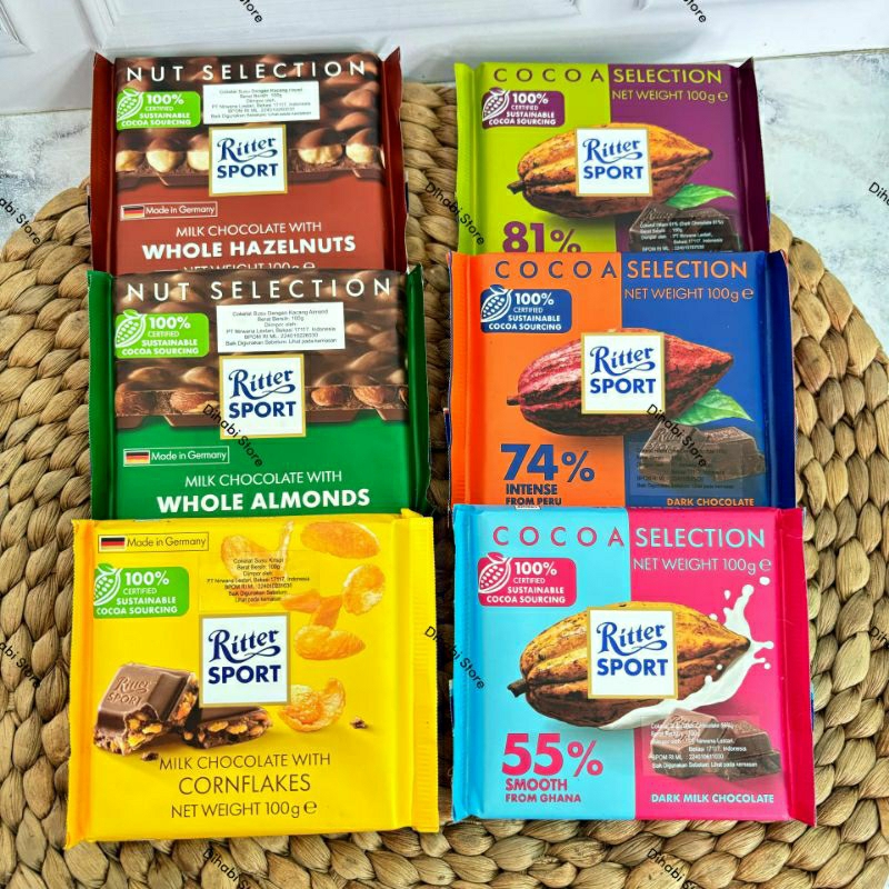 

Ay00! Cokelat Sultan Ritter Sport Import German Peppermint,Alpine,Cornflakes,Almond,Hazelnuts,Cocoa