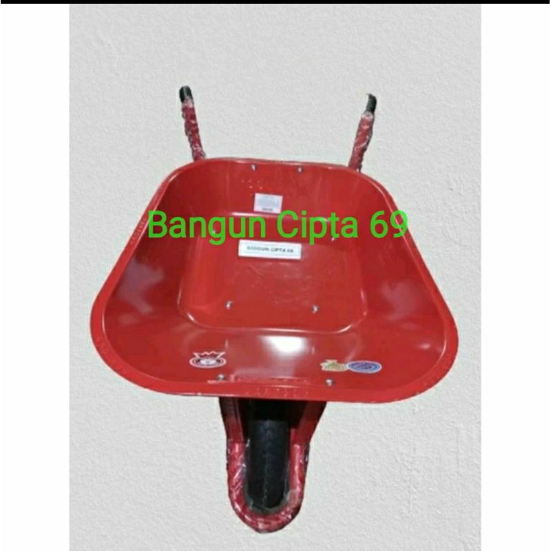 gerobak sorong artco merah/gerobak pasir/gerobak dorong(pakai instan)