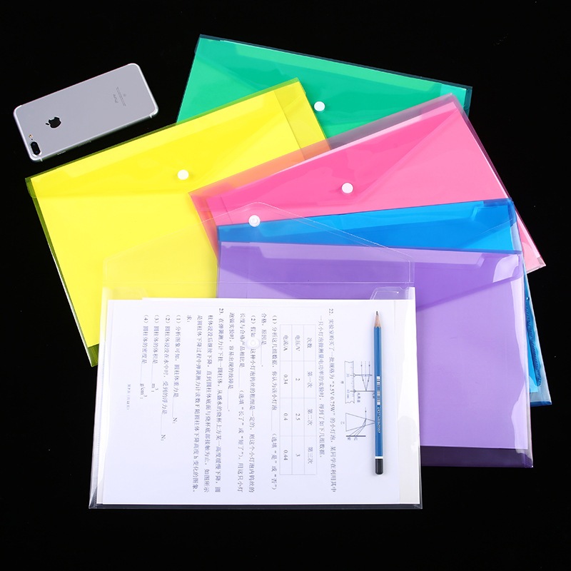 

File Bag Transparan/ Map Plastik Kancing Transparan/ Tas Map Plastik A4 Anti Air 209