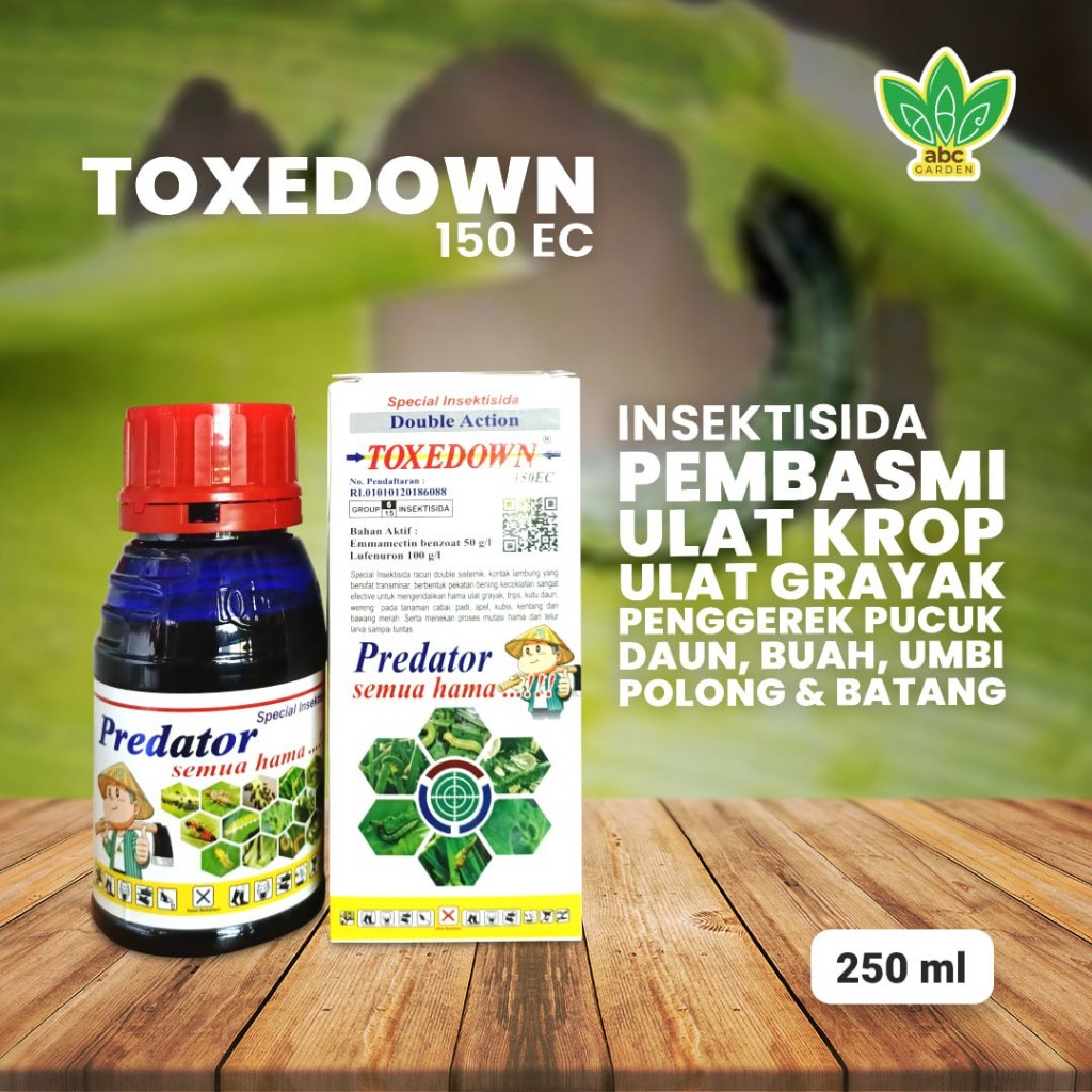 [250ml] Toxedown 150EC - Insektisida Pembasmi Ulat Krop, Ulat Grayak & Penggerek