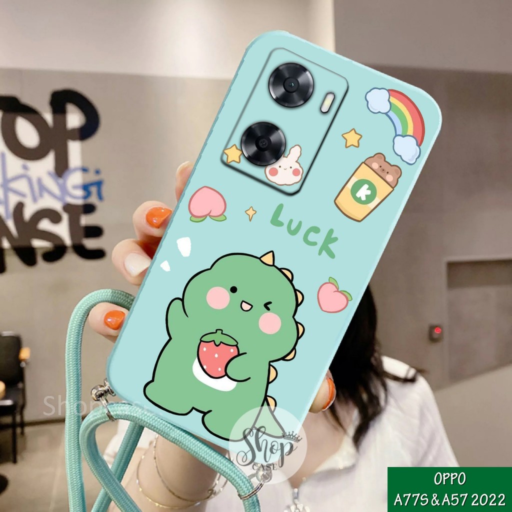Softcase Motif + tali  Oppo A57 2022 Oppo A77S 2022 Case Oppo A57 2022 Case Oppo A77S 2022 Case Oppo
