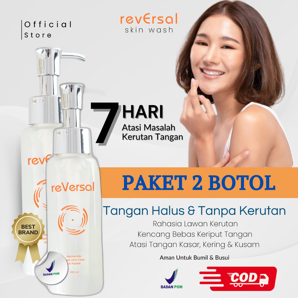 [ PAKET HEMAT 2 BOTOL ] REVERSAL SKIN WASH Untuk atasi kulit kering dan keriput | Mencerahkan Kulit 