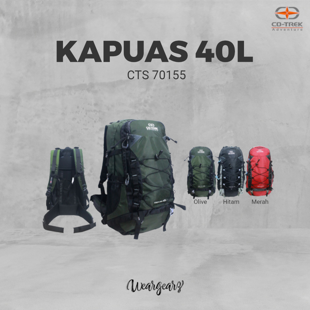 Weargearz | Tas Gunung Co-Trek Semi Carrier Kapuas 40L  – Semi Carrier Serbaguna untuk Segala Kebutu