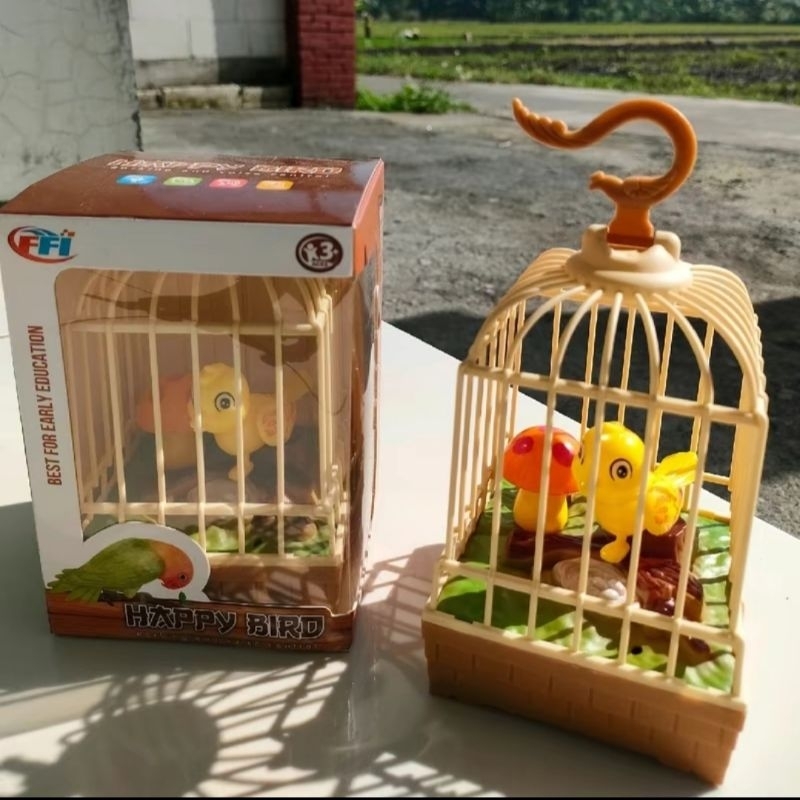 Mainan Burung Dalam Sangkar Bunyi Berkicau