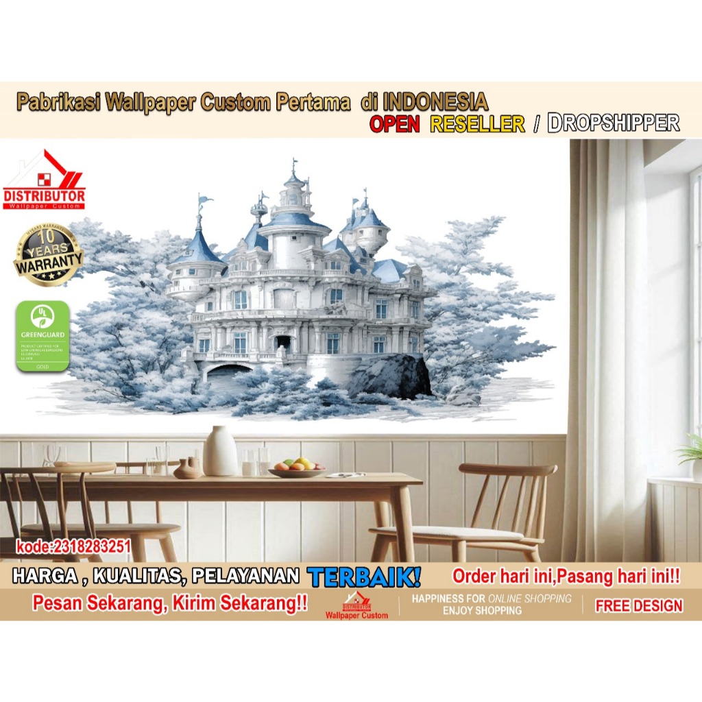 Wallpaper Dinding Custom 3D Vintage | Wallpaper Hutan | Wallpaper Dinding | Wallsticker | Wallpaper 