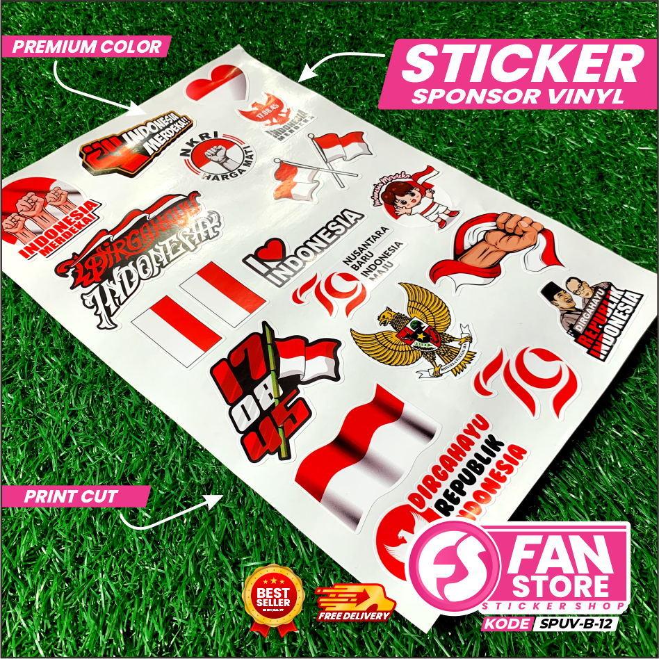 

Stiker 17 an Indonesia / Sticker pack Hologram Kemerdekaan HUT RI 17 Agustus / Stiker tempel Vinrl Spesial 17 Agustus / SPUV