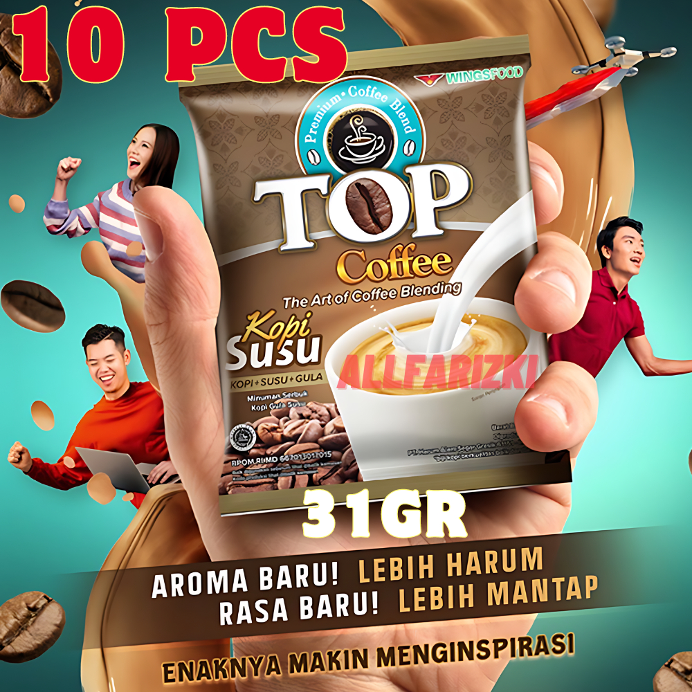 

TOP COFFCE KOPI SUSU RENCENG 30 GRAM ISI 10 SACHET - ALLFARIZKISTORE
