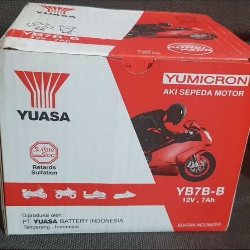 aki motor yuasa basah yb 7b-b