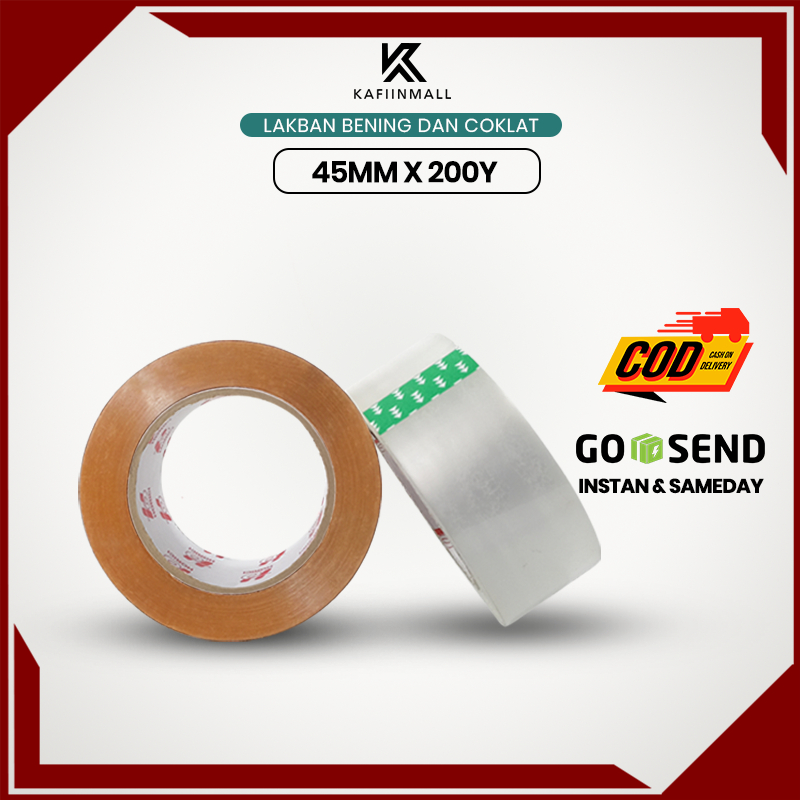

MURAH SUPER CLEAR 45mmx200Y LAKBAN BENING DAN COKLAT HORICI TAPE/ISOLASI