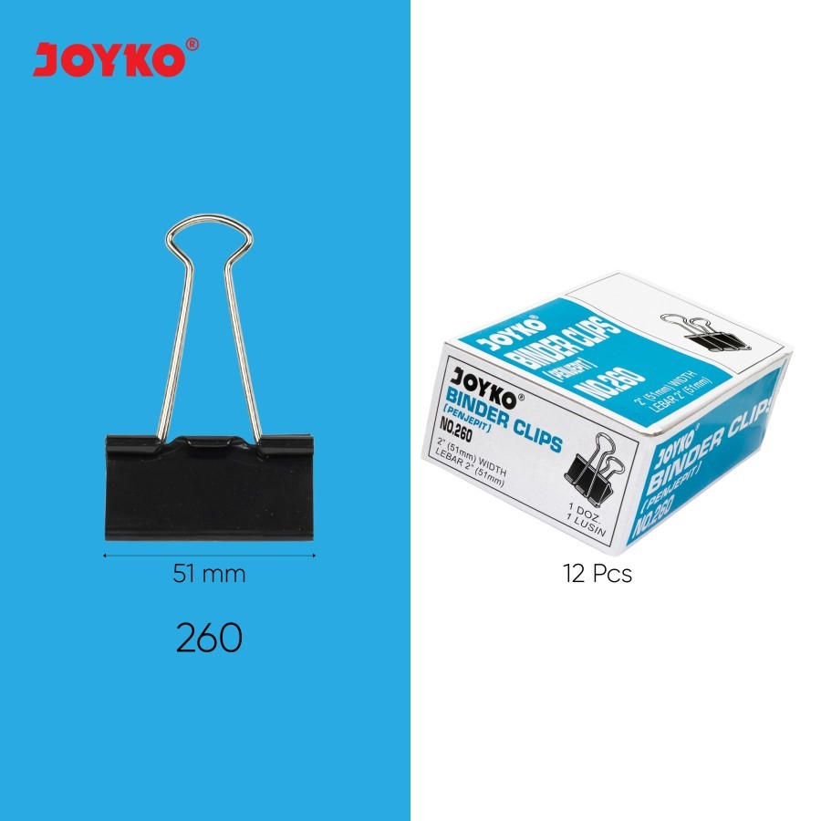 

Binder Clip Klip Penjepit Kertas Joyko Black No. 260 - KTK