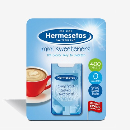 

Hermesetas Sweetener Tablets 400pk gula 0 kalori , gula sehat , gula diet