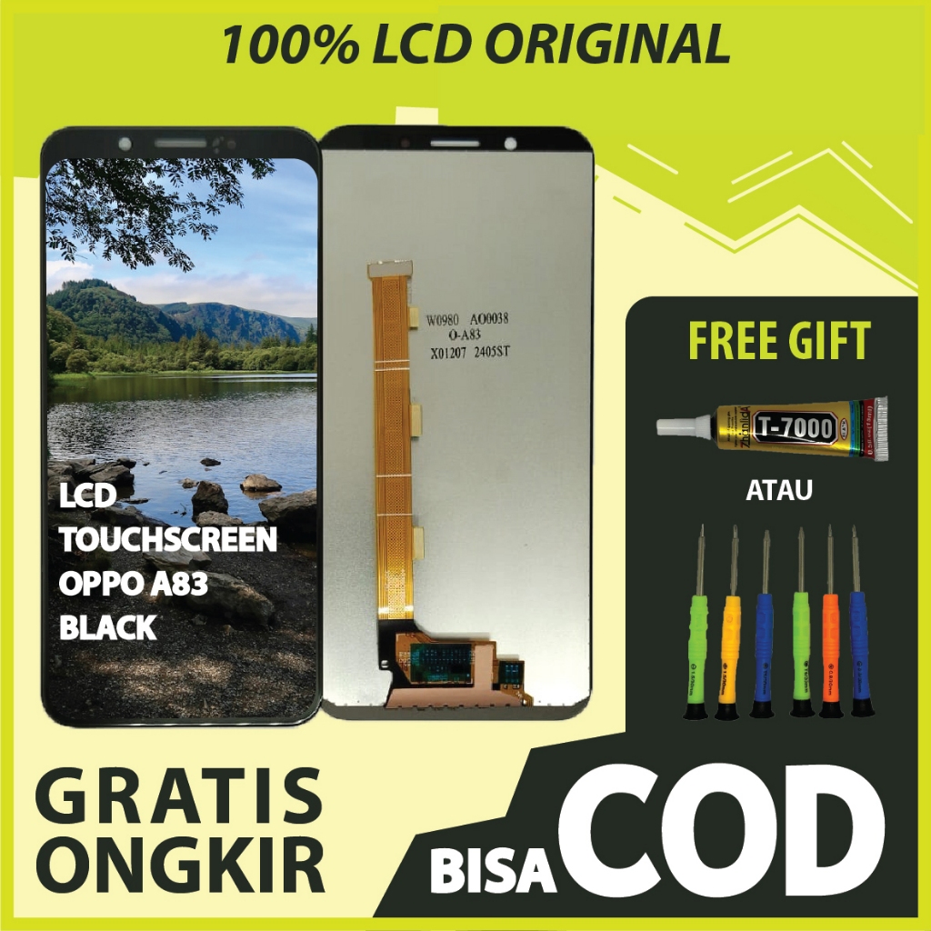 【ORIGINAL 100%】LCD TOUCHSCREEN OPPO A83 BLACK FULLSET TOUCHSCREEN / ORIGINAL100%